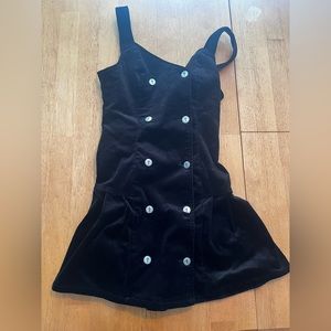 NEW WITH TAGS medium black courdaroy button down skater dress KILL STAR